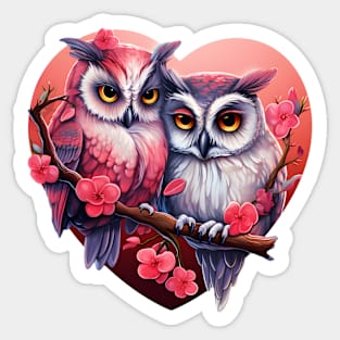 Valentines day Owl couples Sticker